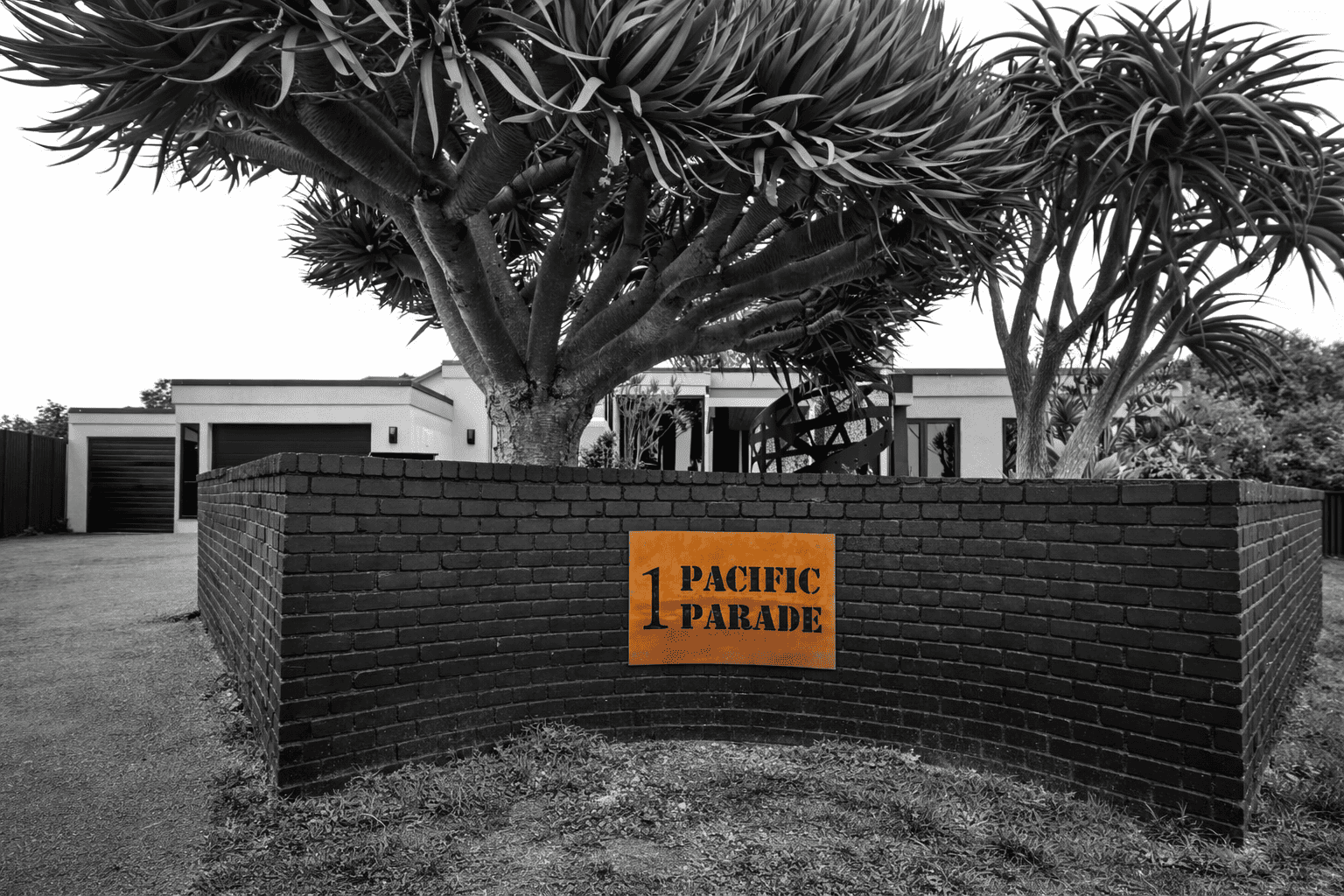 Curved Sign - Corten Steel
